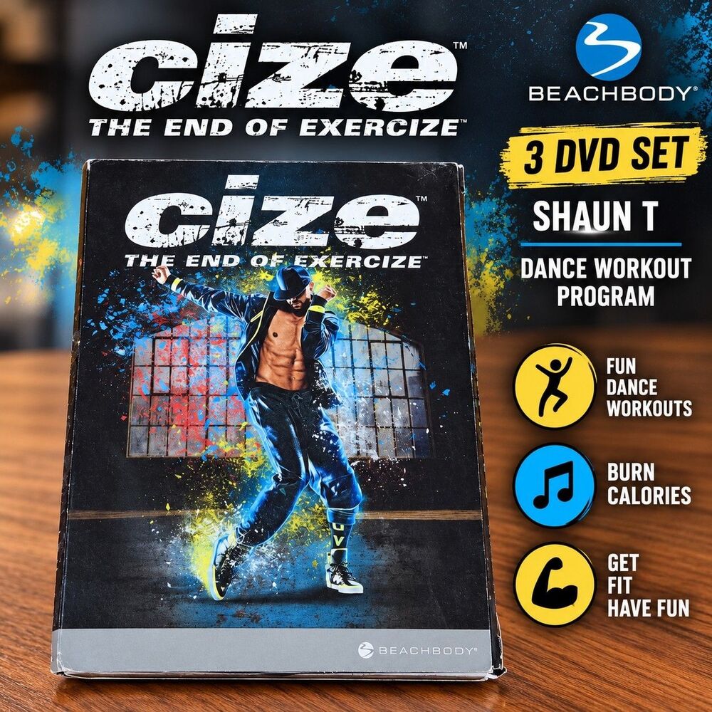 Beachbody CIZE The End of Exercise 3 DVD Set Shaun T Dance Workout Guides